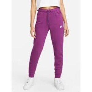 Nike Women's Joggers Size XXL Sportswear Club Fleece Mid-Rise Purple Sweatpants
